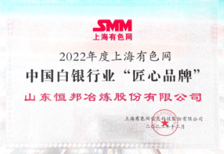 2022年度上海有色网中国白银91视频色板APP下载“匠心品牌”